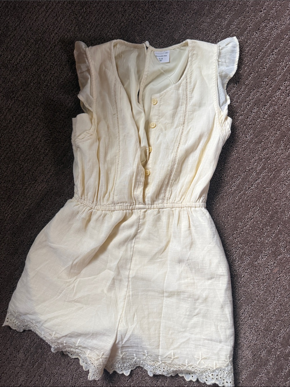 abercrombie kids Cream Button-Back Romper